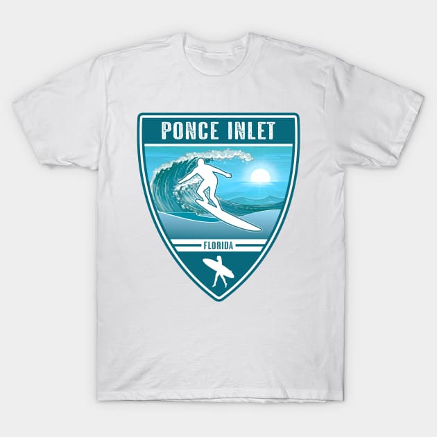 Surf Ponce Inlet Florida T-Shirt by Jared S Davies